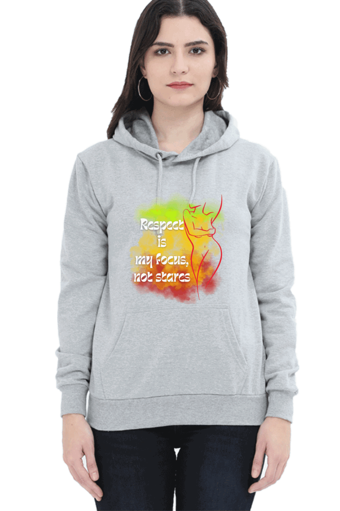 "Elegance Unveiled" Unisex Hooded sweatshirt for Girls and Women Grey Melange