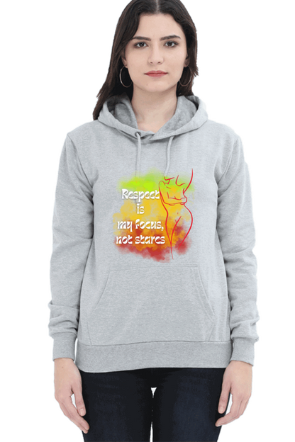 "Elegance Unveiled" Unisex Hooded sweatshirt for Girls and Women Grey Melange