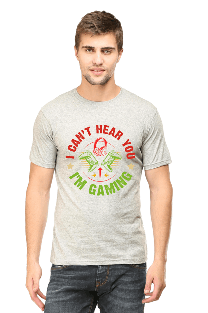 I Cant Hear You I Am Gaming - Men's T Shirt Grey Melange