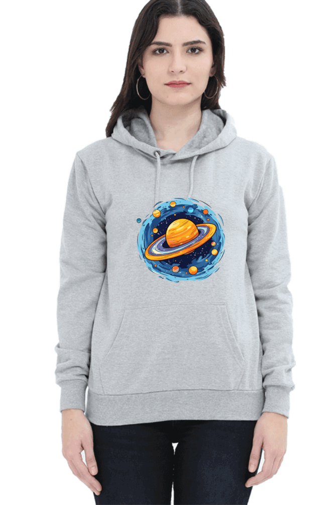 "Ethereal Elegance" Unisex Hoodie Sweatshirt for Women and Girls Grey Melange