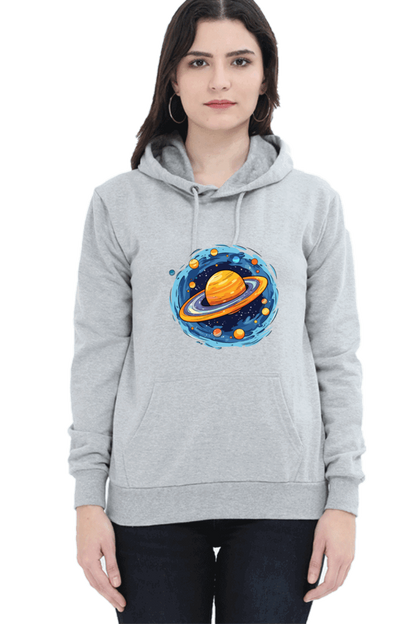 "Ethereal Elegance" Unisex Hoodie Sweatshirt for Women and Girls Grey Melange