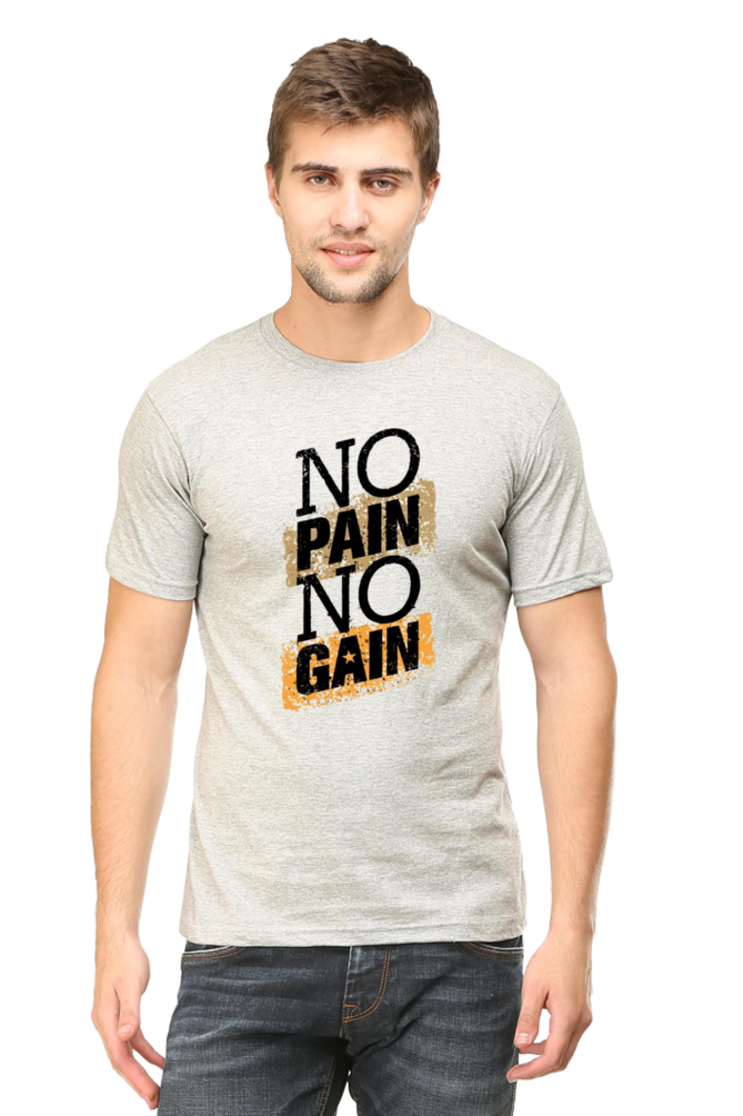 No Pain No Gain Gain Men's T Shirt Grey Melange