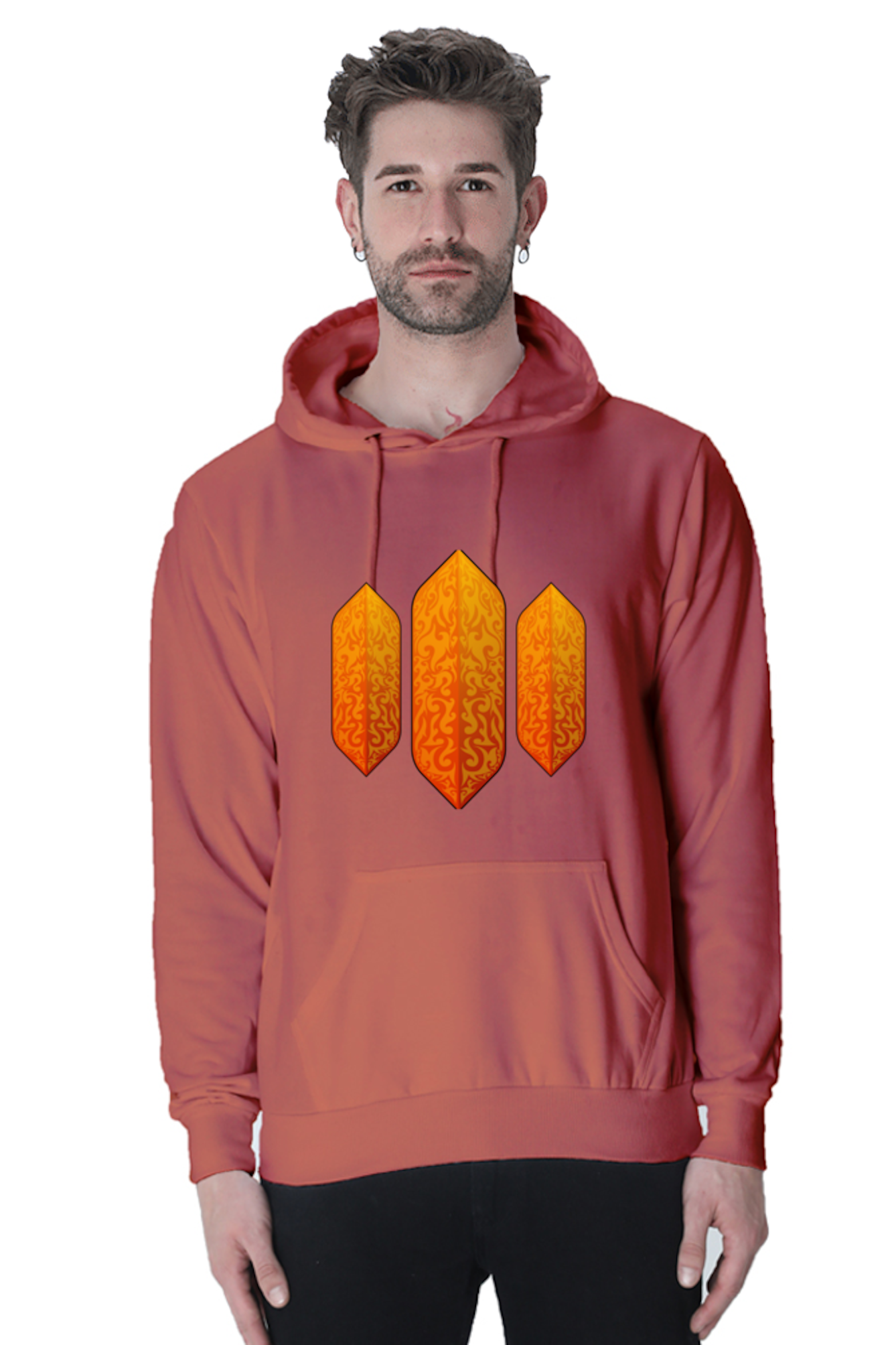 Hoodie Sweatshirt - 3 block design