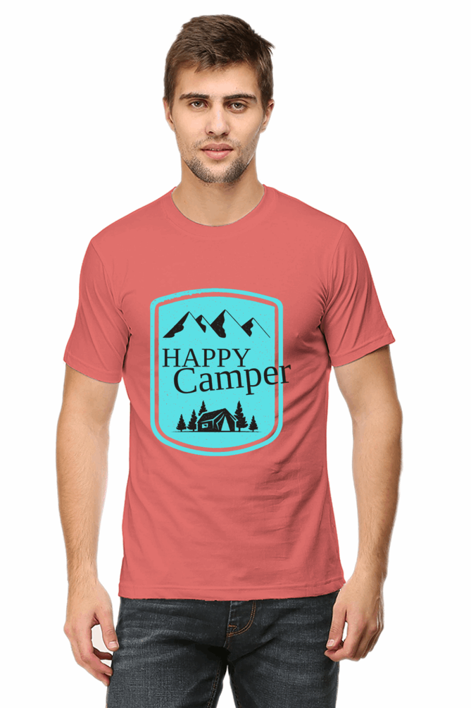 Happy Camper Men's T Shirt Coral