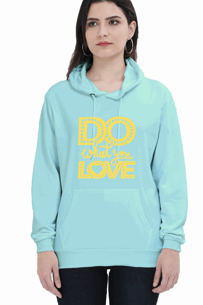 "Do What you Love" Hooded Sweatshirt for Girls and Women - Rainbow Vinyl Print Mint