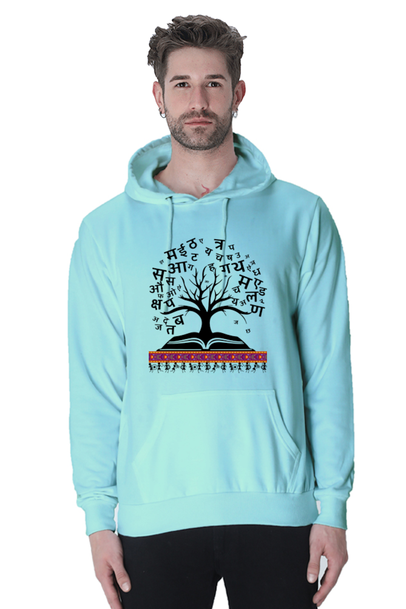 Hoodie Sweatshirt - Hindi Tree Indian Tribal Art