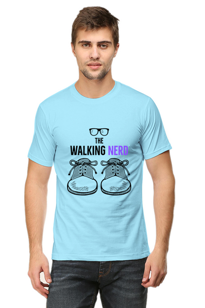 The Walking Nerd' Men's T-Shirt Baby Blue