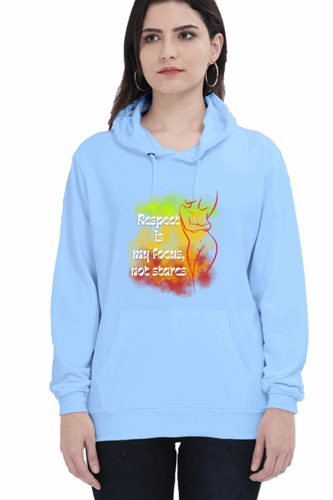 "Elegance Unveiled" Unisex Hooded sweatshirt for Girls and Women Baby Blue