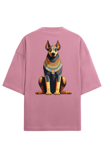 Dog Print Men's Oversized T Shirts Flamingo