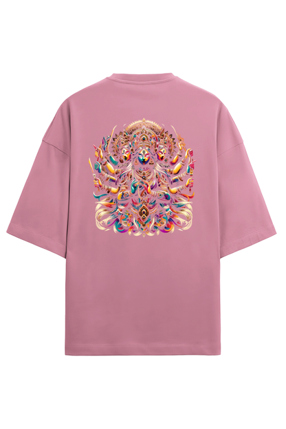 Durga Puja Bengali Oversized T Shirt Flamingo