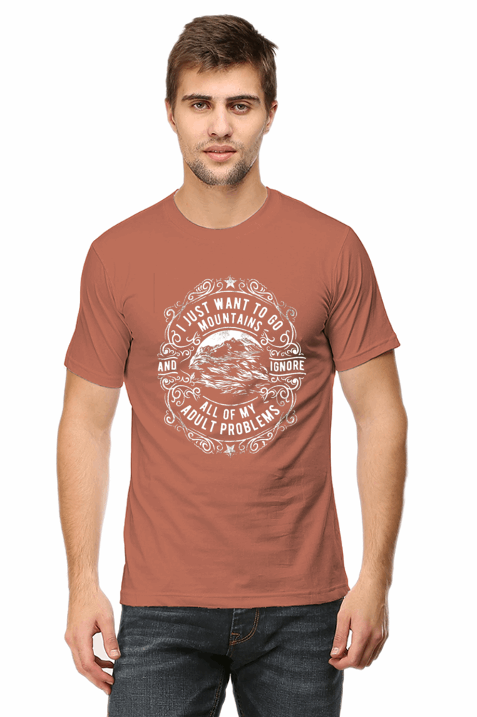 I Just Want To Go Mountains Men's T Shirt Copper