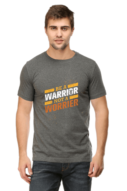 Be A Warrior Not A Worrier Men's T Shirt Charcoal Melange