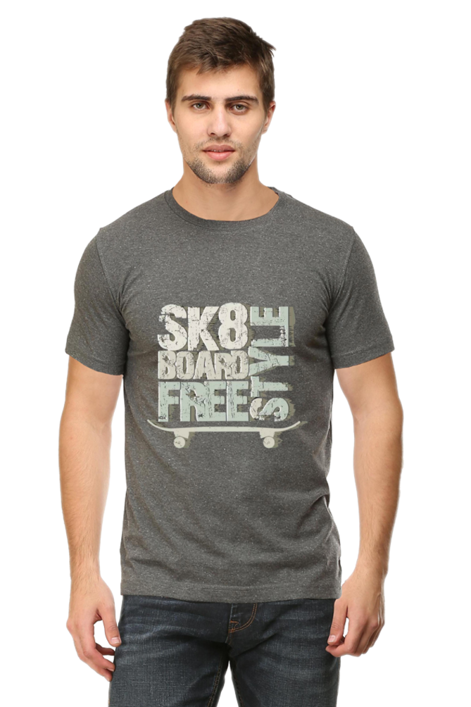 Skate Board Free Style Men's T Shirt Charcoal Melange