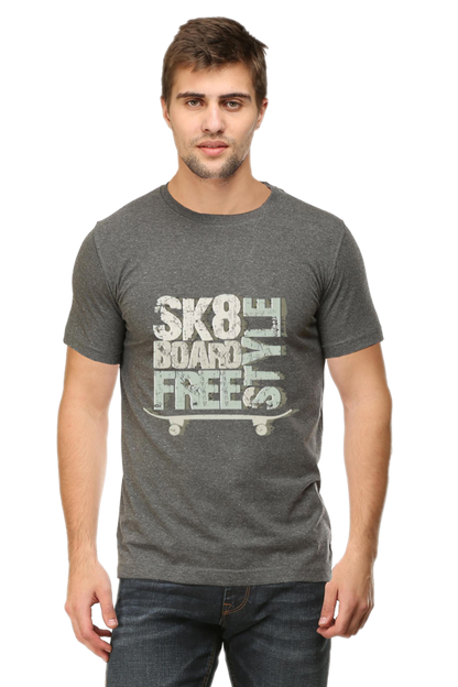 Skate Board Free Style Men's T Shirt Charcoal Melange