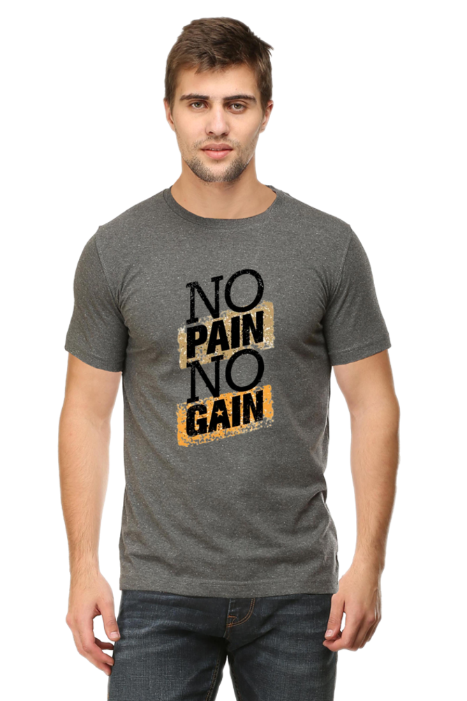 No Pain No Gain Gain Men's T Shirt Charcoal Melange