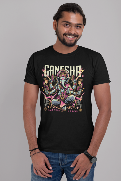 Ganesha's Grace 2 Printed Ganesh Chaturthi Men's T Shirts