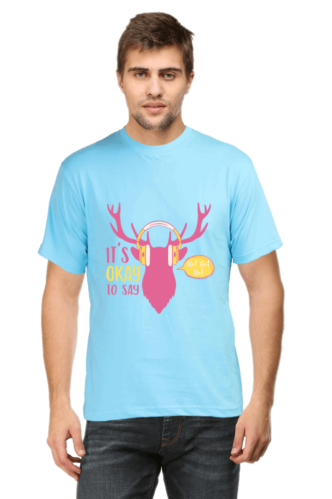 Its Ok To Say Men's T Shirt SkyBlue