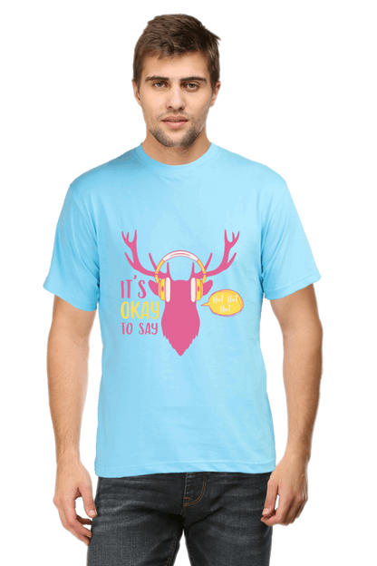 Its Ok To Say Men's T Shirt SkyBlue