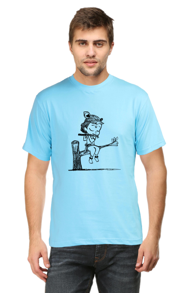 Little Krishna Janmashtami Men's T Shirts SkyBlue