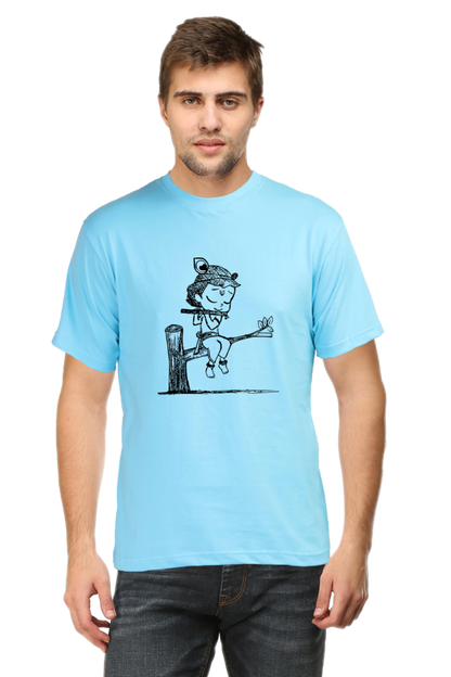 Little Krishna Janmashtami Men's T Shirts SkyBlue