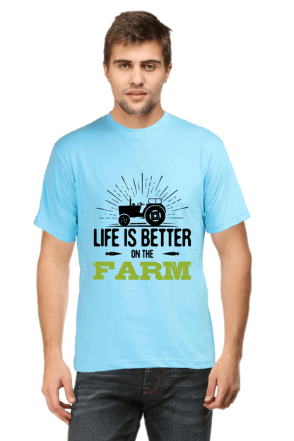 Life is Better On The Farm Men's T Shirt SkyBlue