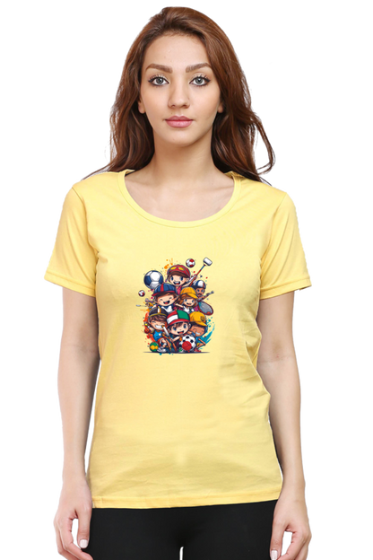 Cartoon Print T Shirts For Women