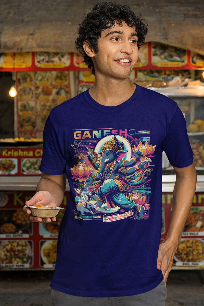 Ganesha's Grace 1 Printed Ganesh Chaturthi Men's T Shirts