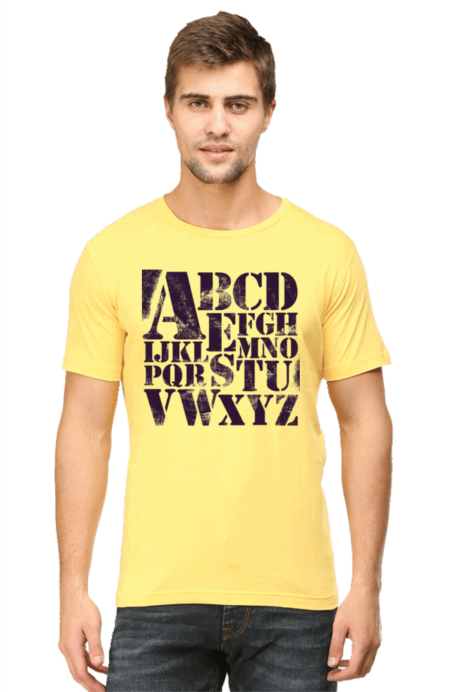 ABCD Men's T Shirt Yellow