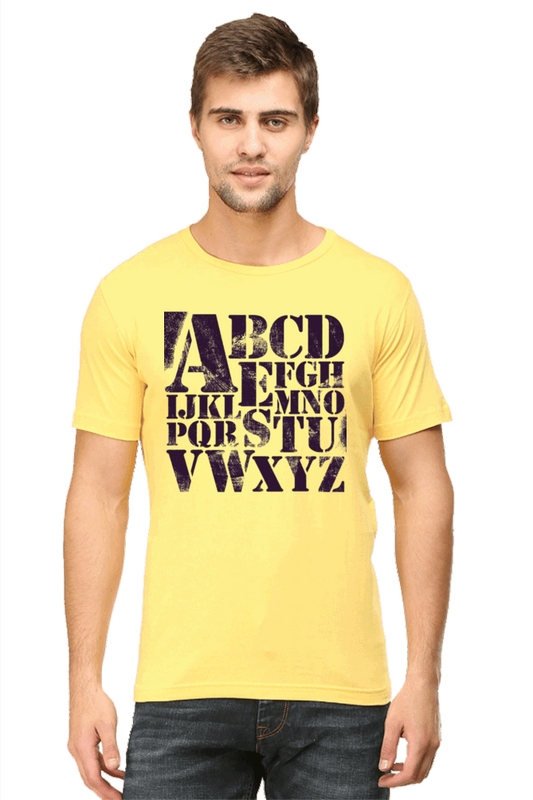 ABCD Men's T Shirt Yellow