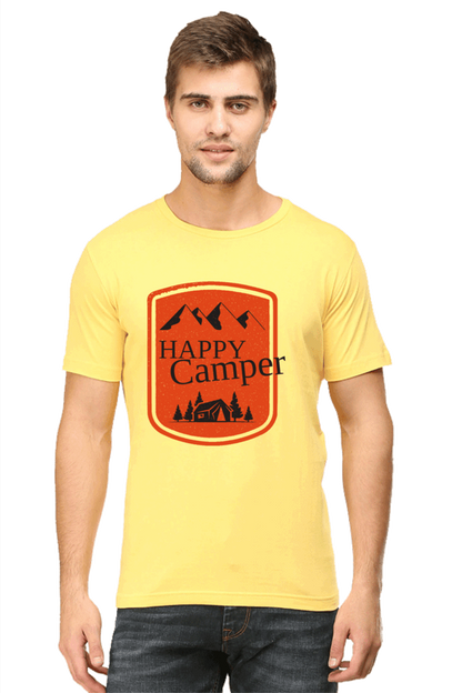 Happy Camper Men's T Shirt Yellow