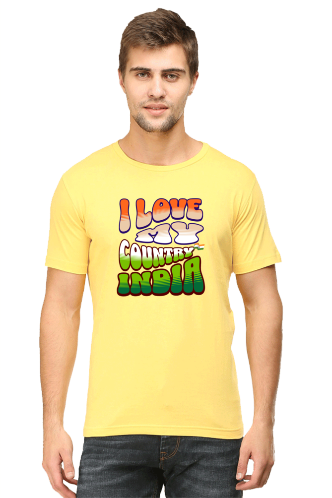 Patriotic Mens T Shirts Yellow