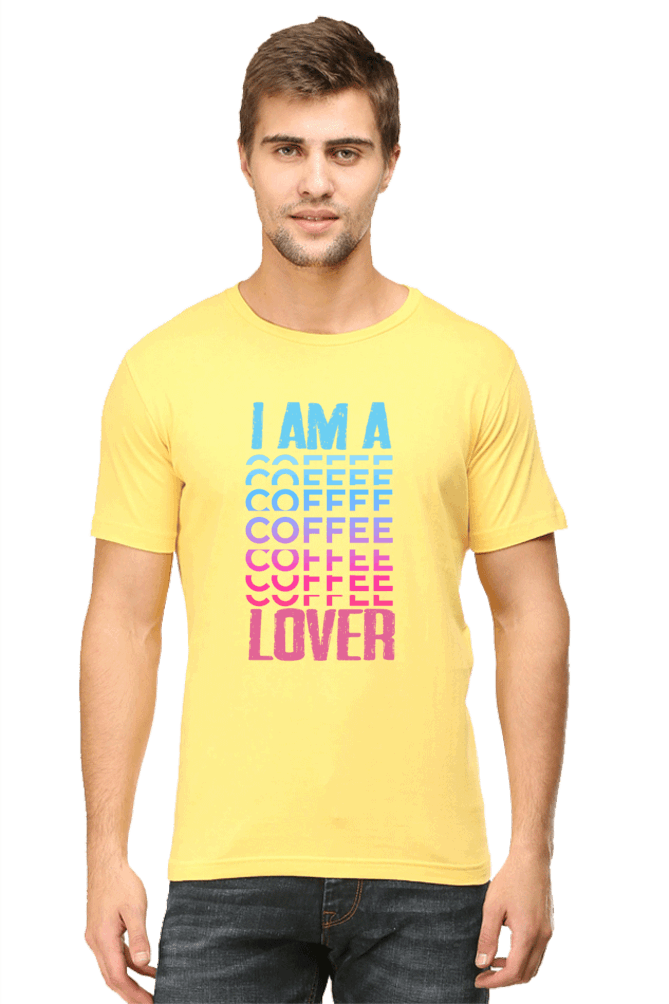 I Am A Coffee Lover Men's T Shirt Yellow