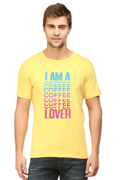 I Am A Coffee Lover Men's T Shirt Yellow