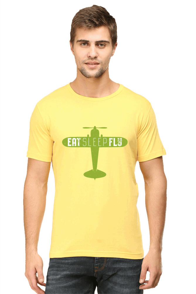 Eat Sleep Fly - Men's T Shirt Yellow