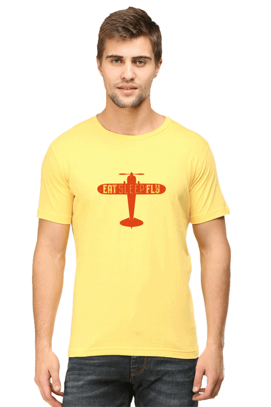 Eat Sleep Fly Men's T Shirt Yellow