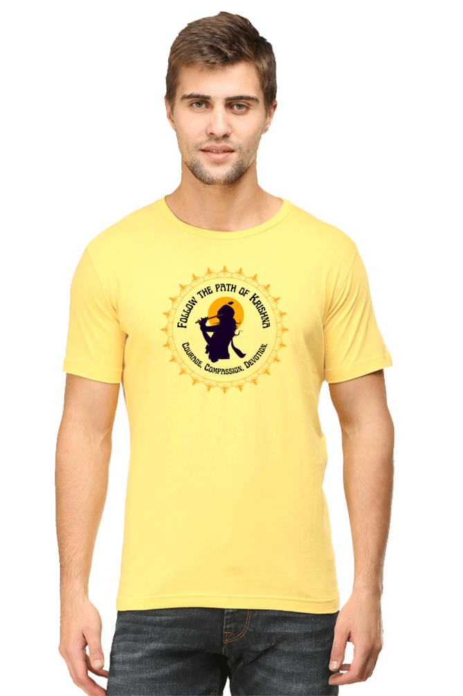 Follow The Path Of Krishna Janmashtami Men's T Shirts