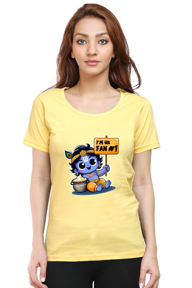 I'm Ur Fan Janmashtami Women T Shirts Yellow