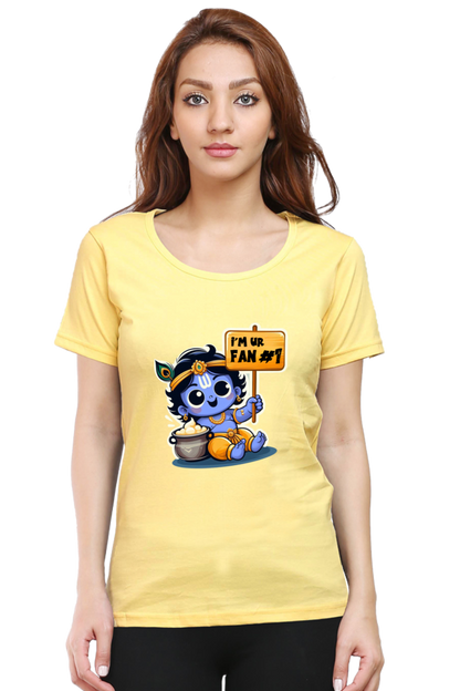 I'm Ur Fan Janmashtami Women T Shirts Yellow