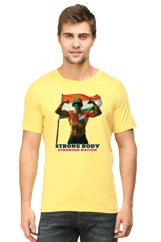 Patriotic Mens T Shirts Yellow