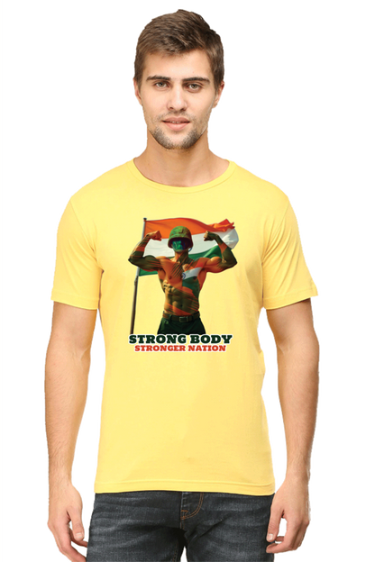 Patriotic Mens T Shirts Yellow