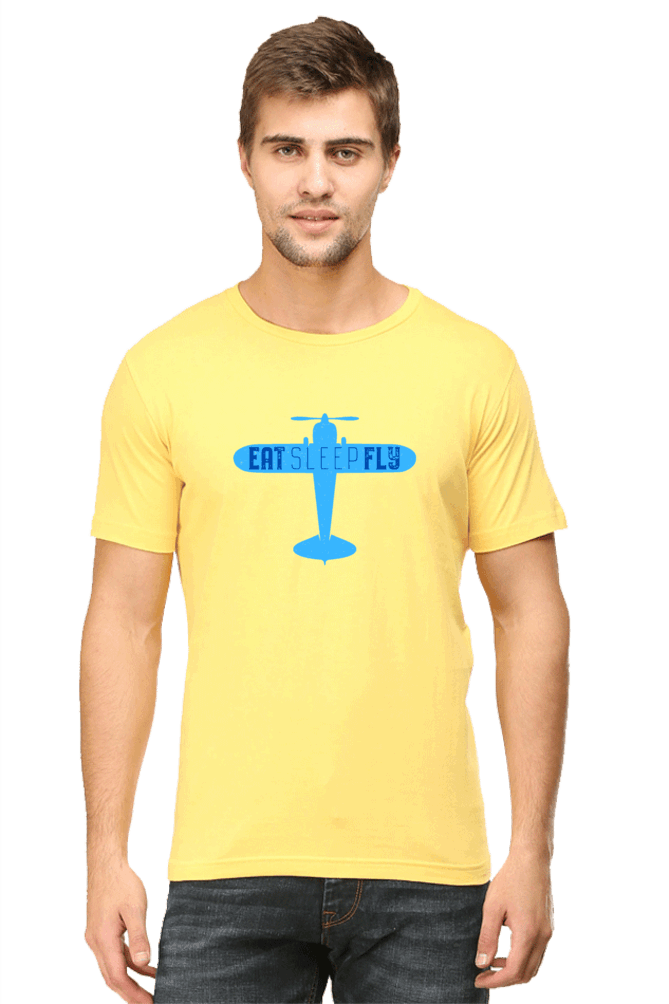 Eat Sleep Fly Men's T Shirt Yellow