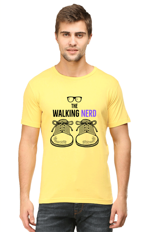 The Walking Nerd' Men's T-Shirt Yellow