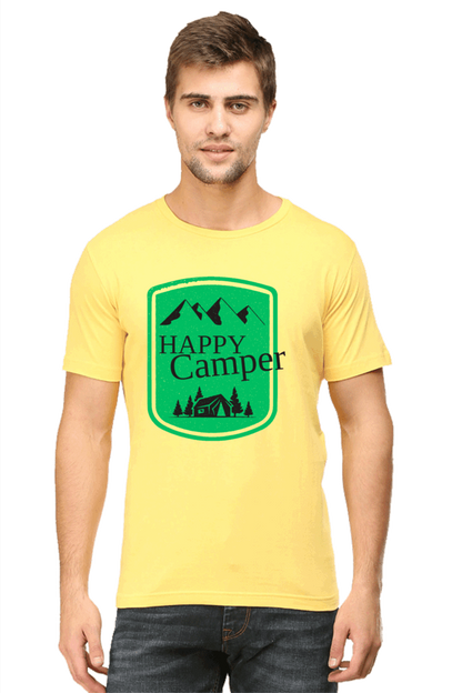 Happy Camper Men's T Shirt Yellow