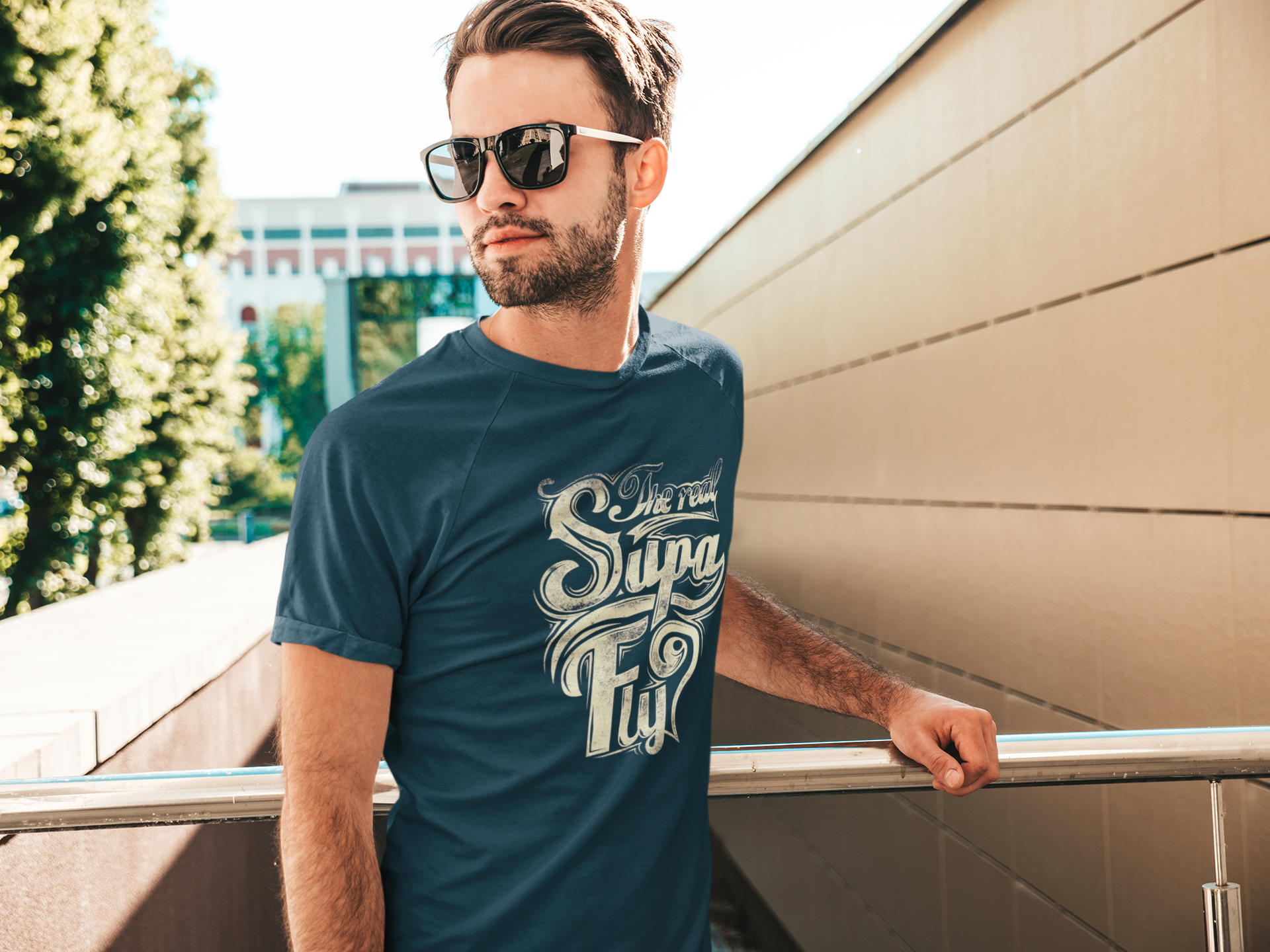 Supa Fly Men's T Shirts Petrol Blue