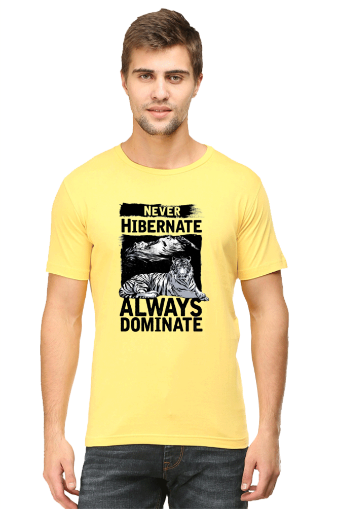 Never Hibernate Men's T Shirt Yellow