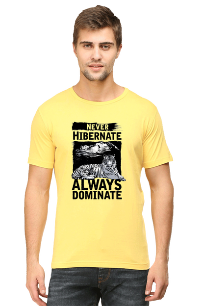 Never Hibernate Men's T Shirt Yellow