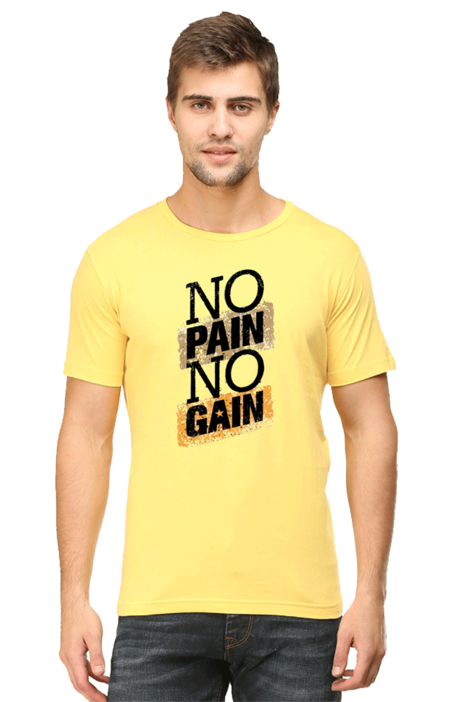 No Pain No Gain Gain Men's T Shirt Yellow