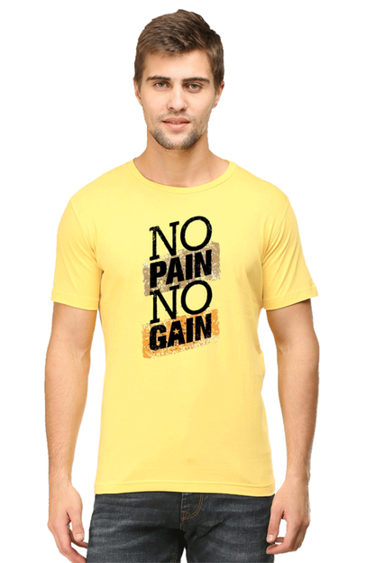 No Pain No Gain Gain Men's T Shirt Yellow