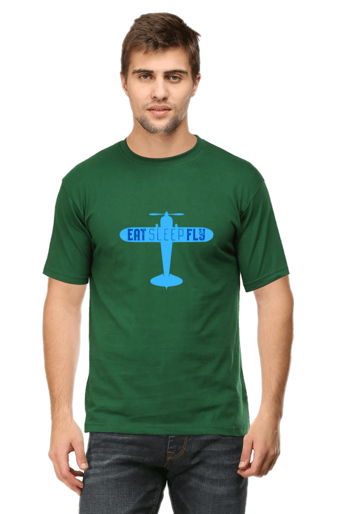 Eat Sleep Fly Men's T Shirt Bottle Green