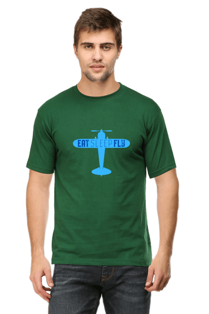 Eat Sleep Fly Men's T Shirt Bottle Green